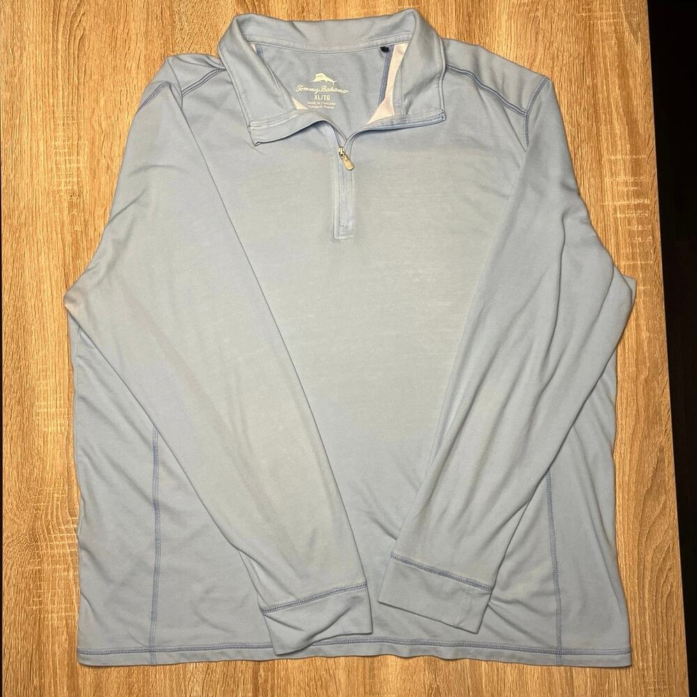 Tommy Bahama Sweater XL Pullover Mock Half-Zip Long Sleeve
